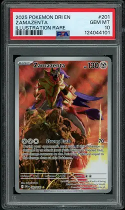 PSA 10 GEM MINT Zamazenta 201 Destined Rivals Pokemon Card - Image 1