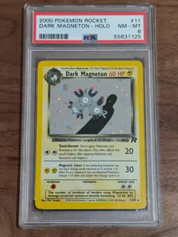 Pokemon Team Rocket Dark Magneton Holo PSA 8 11/82 - Image 1