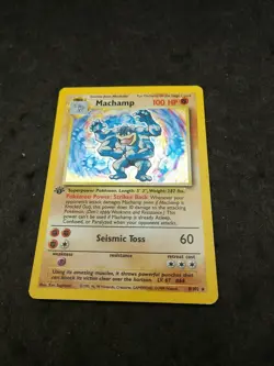 1999 Machamp 1st Edition Base Set - 8/102 Holo Rare Pokemon Card - LP - Image 1