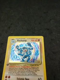 1999 Machamp 1st Edition Base Set - 8/102 Holo Rare Pokemon Card - LP - Image 2