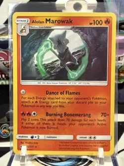 2017 Pokemon Alolan Marowak 12/111 Holo Crimson Invasion RARE 13Z - Image 1