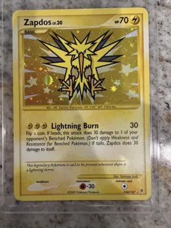 Zapdos Secret Rare Holo Supreme Victors 150/147 Pokemon Card English 2009 - Image 1