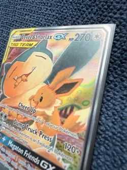 FULL ART Eevee & Snorlax GX ULTRA RARE SM Tag Team Up SM169 Pokemon TCG Promo NM - Image 5