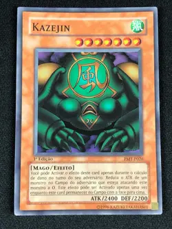 YUGIOH KAZEJIN PMT-P026 1ST SUPER PORTUGESE (NM) MRD - Image 1