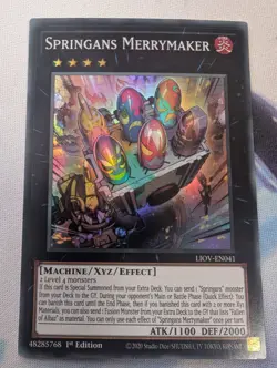 YuGiOh! Springans Merrymaker LIOV-EN041 Super Rare 1st Ed - Image 1