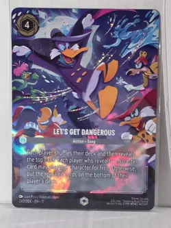 Disney LORCANA Let's Get Dangerous ENCHANTED 240/204 Foil Darkwing Duck Card - Image 1