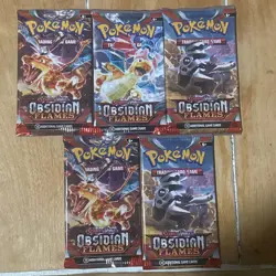 Pokemon Obsidian Flames Booster Packs x 5 Scarlet & Violet TCG Collectible Cards - Image 1