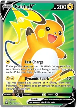 Pokemon Raichu V Full Art Brilliant Stars 158/172 Trading Card NM - Image 1