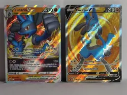 Lucario VSTAR & V Black Star Promo Set SWSH214 SWSH213 Full Art Pokemon TCG Card - Image 1