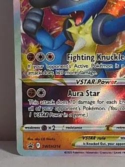 Lucario VSTAR & V Black Star Promo Set SWSH214 SWSH213 Full Art Pokemon TCG Card - Image 5