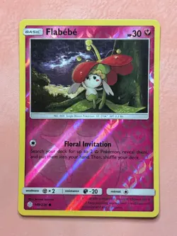 Flabebe (Fairy)~ Reverse Holo~Cute Pokemon Cards~Pretty in Pink & Pastel Gallery - Image 1