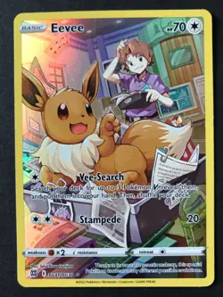 Eevee TG11/TG30 Brilliant Stars Trainer Gallery FULL ART HOLO Pokemon Card NM - Image 1