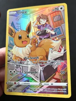 Eevee TG11/TG30 Brilliant Stars Trainer Gallery FULL ART HOLO Pokemon Card NM - Image 3