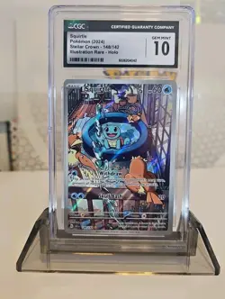 CCG Gem Mint 10 Squirtle Stellar Crown Illustration Card 148/142 Pokemon TCG 👌 - Image 1