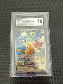 Pokemon Pikachu Promo Card 001/S-p Japanese Scarlet and Violet PSA 10 Gem Mint - Image 1