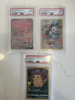 Pokemon TCG Graded Cards Lot All PSA 8, 3 Cards - Image 1