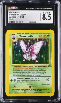 CGC 8.5 NM/MINT Venomoth 1999 Jungle 13/64 Holo Pokemon Card psa - Image 1