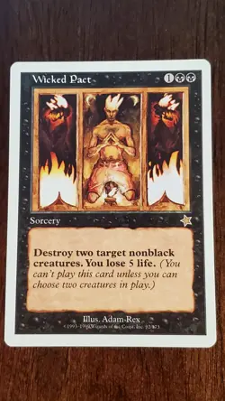 Wicked Pact Starter 1999 EX/LP 92/173 MTG Magic the Gathering Sorcery Rare Black - Image 1
