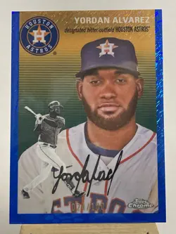2023 Topps Chrome Platinum Anniversary Jordan Alvarez Blue Shimmer /100 Astros - Image 1
