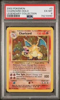 PSA 6 EX-MT Charizard 3/110 Legendary Collection Holo Rare Pokemon Card - Image 1