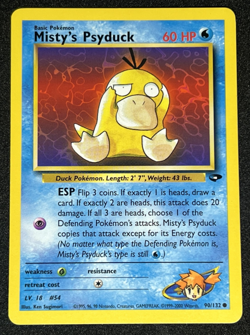 Misty's Psyduck 90/132 WOTC Gym Challenge Non-Holo Common Pokemon Card LP - Image 1