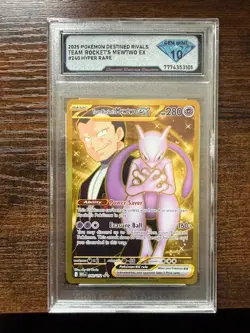 Team Rockets Mewtwo ex DSG 10 English Pokemon Card 240 Destined Rivals Gold 2025 - Image 1