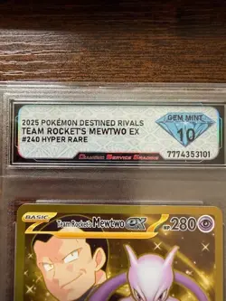 Team Rockets Mewtwo ex DSG 10 English Pokemon Card 240 Destined Rivals Gold 2025 - Image 2