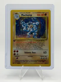 Machamp 8/102 Base Set Holo Rare 1999 Stage 2 100 HP Unlimited Pokemon TCG Card - Image 1