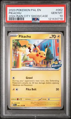 Pokemon Pikachu NBA Rain City Showcase Card 062/193 PSA 10 LOW POP - Image 3
