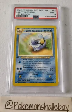 Light Vaporeon 1st Edition 52/105 - Neo Destiny *PSA 9 - MINT* Pokemon Card - Image 3