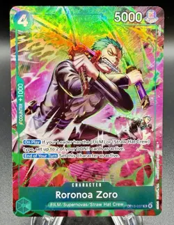 One Piece Card OP15-037 Roronoa Zoro Treasure Rare TR NM English - Image 1