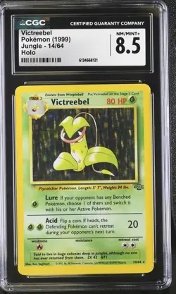 CGC 8.5 NM/MINT+ Victreebel 14/64 Jungle Holo Pokemon Card - Image 1