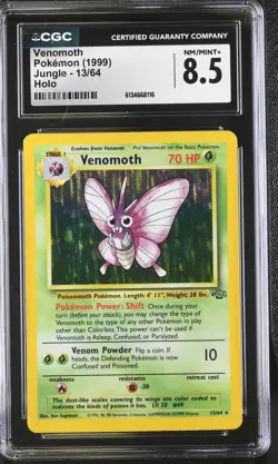 CGC 8.5 NM/MINT+ Venomoth 13/64 Jungle Holo Pokemon Card - Image 1
