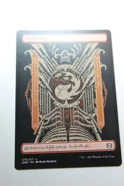 MTG Mountain x1-Phyrex Full Art-Phyrexia: All Will Be One-Near Mint - Image 1