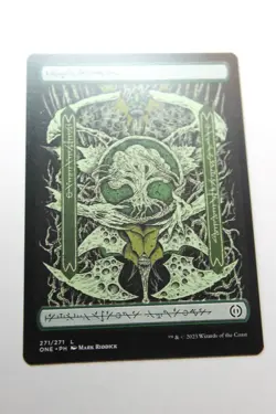 MTG Forest x1-Phyrex Full Art-Phyrexia: All Will Be One-Near Mint - Image 1