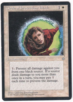 Circle Of Protection Black Ice Age #12 Magic The Gathering 1995 MTG Single - Image 1