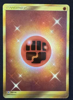 Pokemon Fighting Energy 169/145 Secret Rare Gold Holo Guardians Rising NM - Image 2