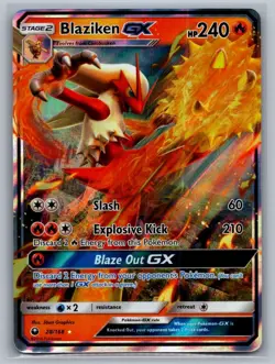 Blaziken GX 28/168 Holo GX Rare Celestial Storm Pokemon Near Mint - Image 1