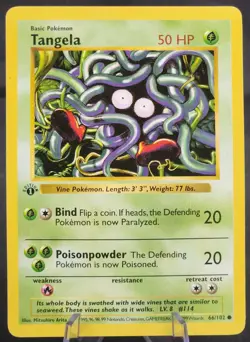 Pokemon 1st Edition Tangela Common - 66/102 1st Edition Base Set - Image 1