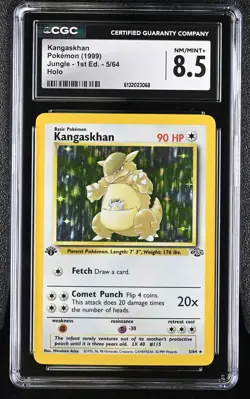 CGC 8.5 NM/MINT+ Kangaskhan 5/64 Jungle 1st Edition Holo Pokemon Card - Image 1