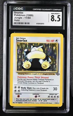 CGC 8.5 NM/MINT+ Snorlax 11/64 Jungle Holo Pokemon Card - Image 1