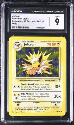 CGC 9 MINT Jolteon 14/110 Legendary (collection) Holo Pokemon Card - Image 1