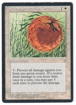 Circle Of Protection Green Ice Age #14 Magic The Gathering 1995 MTG Single - Image 1