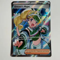 Pokemon TCG Emcees Hype Full Art Destined Rivals Card 220/182 Pack Fresh / NM - Image 1