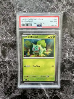 2023 POKEMON SVP ROMO 151 POSTER COLLECTION #046 BULBASAUR PSA 8 - Image 1