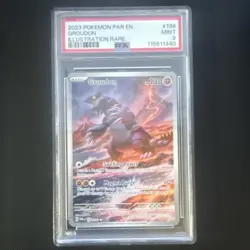 Pokemon TCG Groudon 199/182 SV04: Paradox Rift Illustration Rare Holo PSA 9 - Image 1