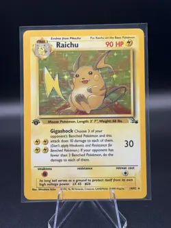 Raichu 14/62 [1st Edition] — EXC/ Near Mint — Fossil Set — WoTC Pokemon Card - Image 1