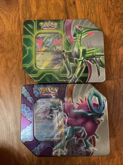 Set of 2 New Sealed Pokemon Paradox Clash ex Tins Walking Wake and Iron Leaves - Image 1