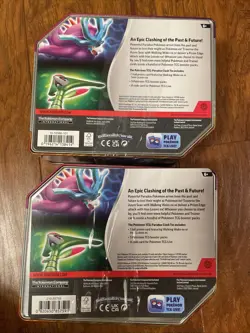 Set of 2 New Sealed Pokemon Paradox Clash ex Tins Walking Wake and Iron Leaves - Image 2