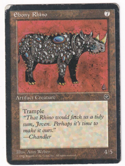 Ebony Rhino Homelands #106 Magic The Gathering 1995 MTG Single - Image 1